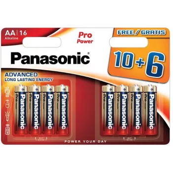 Panasonic Alkaline Power AA μπαταρία συσκευασία 16 τεμ. (10+6 bonus) LR6 1,5V