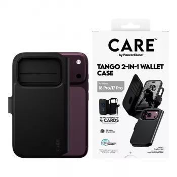 CARE™ by PanzerGlass® Tango θήκη πορτοφόλι 2 σε 1 Μαύρη με MagSafe για iPhone 18 Pro / 17 Pro