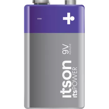 ITSON 6LR61IPO/1CP αλκαλική μπαταρία 9V (6LR61, PP3, 1 συσκευασία) – Χωρίς υδράργυρο, 5 χρόνια αποθήκευσης