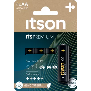 Αλκαλική μπαταρία AA itson itsPREMIUM, συσκευασία 4 τεμαχίων (LR6IPR/4CP)