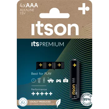 ITSON LR03IPR/4CP αλκαλικές μπαταρίες AAA 1,5V συσκευασία 4 τεμ.
