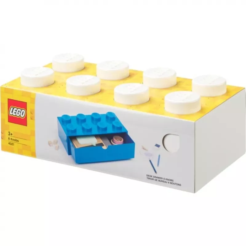 LEGO Brick 8 συρτάρι γραφείου λευκό κουτί αποθήκευσης με 8 studs