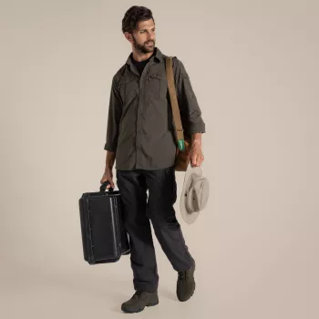 Craghoppers NosiLife Adventure LS Shirt III ανδρικό ταξιδιωτικό πουκάμισο με μακρύ μανίκι Woodland Green XXL