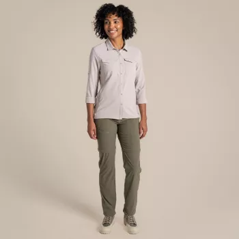 Craghoppers NosiLife Pro LS Shirt III γυναικείο ταξιδιωτικό πουκάμισο - Soft Mushroom, XS