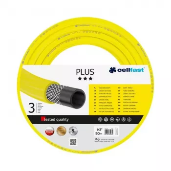 CELLFAST 10-201 ECONOMIC Λάστιχο κήπου 50 m, 1/2 ίντσες, 3 στρώσεων PVC, Κίτρινο, Υπέργειο