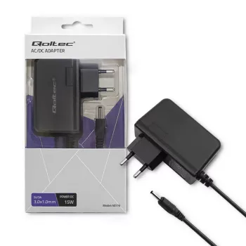 Qoltec Τροφοδοτικό βύσματος 15W 5V 3A DC 3,0x1,0 mm