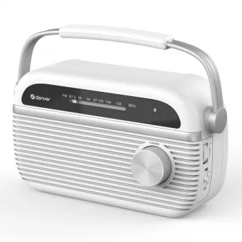 Denver TRB-67W Ραδιόφωνο-ξυπνητήρι DAB+ FM Λευκό με διπλό ξυπνητήρι και λειτουργία με μπαταρία