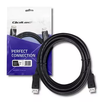 Qoltec DisplayPort v1.1 Καλώδιο Αρσενικό-Αρσενικό 4K 5m Μαύρο