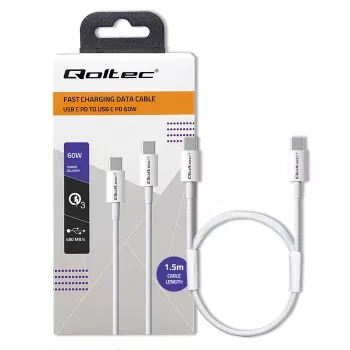 QOLTEC 52360 Καλώδιο USB 2.0 Type-C 1,8 m Μαύρο