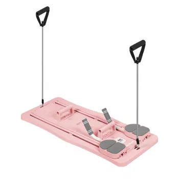 REBEL RBA-3069-PK Σετ ράβδου Pilates 9 σε 1 με λάστιχα αντίστασης, στήριγμα πόρτας, θηλιές ποδιών και τσάντα μεταφοράς – ροζ