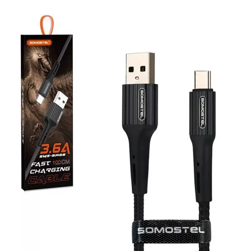 Somostel Καλώδιο USB-A σε USB-C Quick Charge 3.0 1m μαύρο
