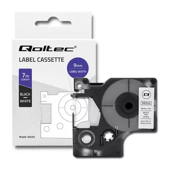 Qoltec DYMO D1 Συμβατή μελανοταινία ετικετών 40913, 9mm x 7m, Λευκό με μαύρη εκτύπωση