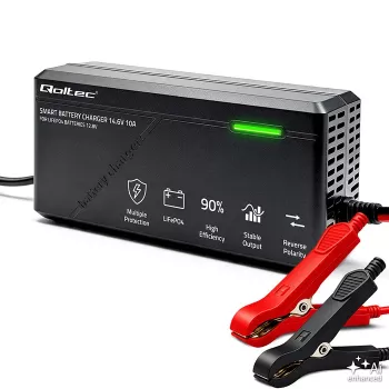 Qoltec 52670 Φορτιστής μπαταρίας LiFePO4 12V 10A έξυπνη φόρτιση με ενδείξεις LED