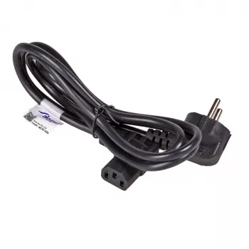 Akyga AK-PC-02A γωνιακό καλώδιο τροφοδοσίας, CEE 7/7 σε IEC C13 90°, 1,5 m, Μαύρο