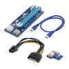Qoltec Riser PCI-E ver. 007C USB 3.0 PCIe x1 σε x16 extender με καλώδιο 60cm, 4 συμπυκνωτές στερεάς κατάστασης, τροφοδοσία 6-Pin/SATA/Molex, ένδειξη LED