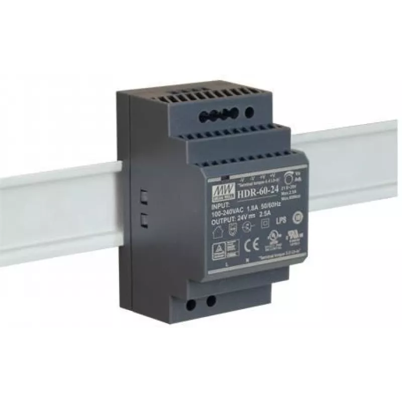 PULSAR Τροφοδοτικό ράγας DIN Mean Well HDR-60-24 24V/60W/2,5A
