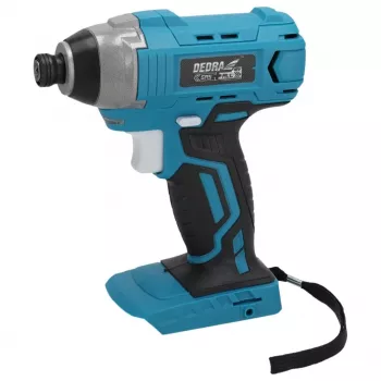 DEDRA DED7045 18V επαναφορτιζόμενο κρουστικό κατσαβίδι brushless με μέγιστη ροπή 170 Nm, υποδοχή εξαγώνου 1/4 inch, ηλεκτρονικός έλεγχος 3 σταδίων, φως LED, κλιπ ζώνης και λαβή Softgrip – Μόνο συσκευή