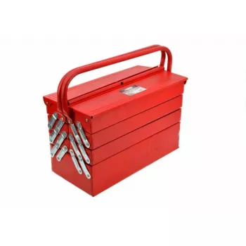 AWTOOLS AW30988 Βαλίτσα εργαλείων με 18 θήκες, διαφανές καπάκι, στοιβαζόμενος οργανωτής για μικροαντικείμενα και εργαλεία, Μαύρο/Κόκκινο