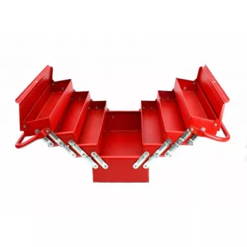 AWTOOLS AW30988 Βαλίτσα εργαλείων με 18 θήκες, διαφανές καπάκι, στοιβαζόμενος οργανωτής για μικροαντικείμενα και εργαλεία, Μαύρο/Κόκκινο