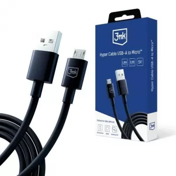 3mk Hyper Cable USB-A σε Micro-USB 1,2m 5V 2,4A μαύρο