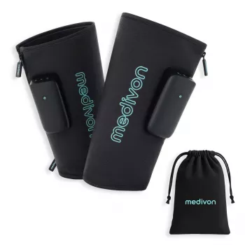 MEDIVON FlowGo Duo συσκευή μασάζ ποδιών με πεπιεσμένο αέρα και θέρμανση, 6 λειτουργίες, 3 εντάσεις, επαναφορτιζόμενη