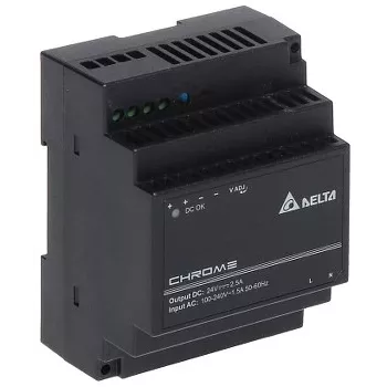 DRC-24V60W-1AZ 60W τροφοδοτικό ράγας DIN, 24V 2,5A, είσοδος 90-264VAC, πλαστικό κουτί