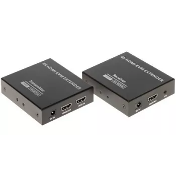 HDMI + USB KVM Extender μέσω IP, 4K@30Hz, 120m, PoE, IR, μέταλλο