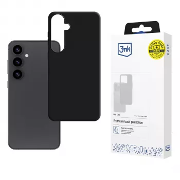 3mk Matt Case Samsung Galaxy S25 – Λεπτή θήκη πλάτης TPU με προστασία από πτώσεις Absorber125™, μαύρη ματ επιφάνεια κατά των δακτυλικών αποτυπωμάτων