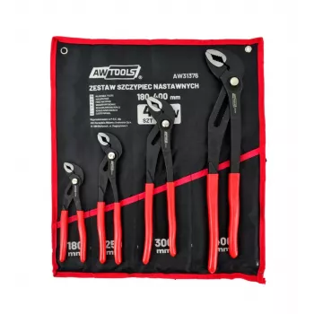 AWTOOLS σετ 4 τεμ. ρυθμιζόμενων κλειδιών (7 inch, 10 inch, 12 inch, 16 inch) με χάλυβα χρωμίου-βαναδίου και εργονομικές λαβές
