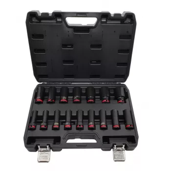 AWTOOLS Black Line Σετ καρυδακιών κρούσης 1/2, 16 τεμ., 10-32 mm, μακριά