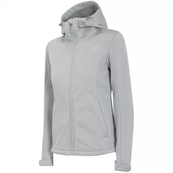 4F Softshell μπουφάν για γυναίκες H4Z22 SFD350 ανοιχτό γκρι μελανζέ