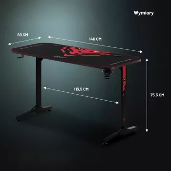 Diablo X-Mate 1400 Γραφείο gaming 140 cm x 60 cm μαύρο
