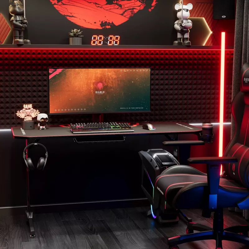 Diablo X-Mate 1400 Γραφείο gaming 140 cm x 60 cm μαύρο