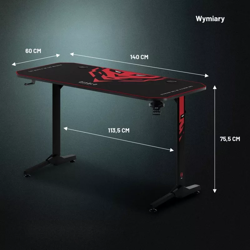 Diablo X-Mate 1400 Γραφείο gaming 140 cm x 60 cm μαύρο