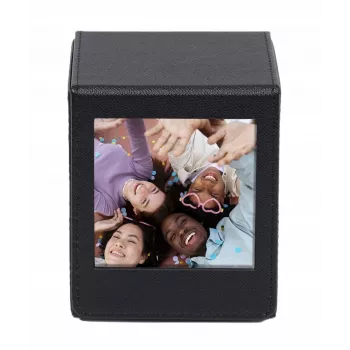 LOVEINSTANT κουτί αποθήκευσης φωτογραφιών για Fujifilm Instax Square - μαύρο με παράθυρο, για 100 φωτογραφίες