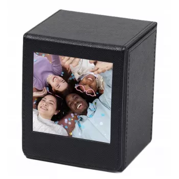 LOVEINSTANT κουτί αποθήκευσης φωτογραφιών για Fujifilm Instax Square - μαύρο με παράθυρο, για 100 φωτογραφίες