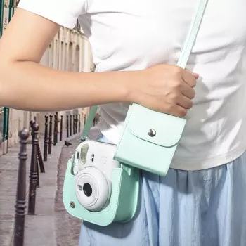 LOVEINSTANT τσάντα φωτογραφικής για Fujifilm Instax Square φωτογραφίες (SQ1/SQ6/SQ10/SQ20/SQ40), πράσινη