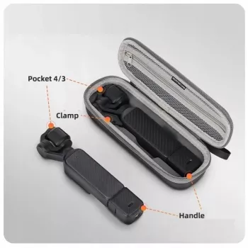 SUNNYLIFE σκληρή βαλίτσα με καραμπίνερ για DJI Osmo Pocket 4 / 3 - γκρι