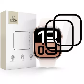 Tech-Protect Glass Flex+ Μεμβράνη προστασίας οθόνης για Apple Watch 42mm (συσκευασία 2 τεμ., μαύρο)