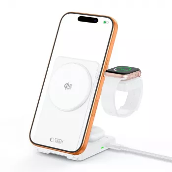 TECH-PROTECT A56 3 σε 1 Μαγνητικός ασύρματος φορτιστής MagSafe 25W Qi2.2 Λευκό