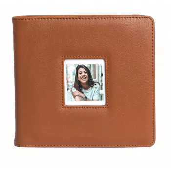 LOVEINSTANT Άλμπουμ φωτογραφιών για Polaroid Go, 36 φύλλα, 288 φωτογραφίες, καφέ δέρμα PU