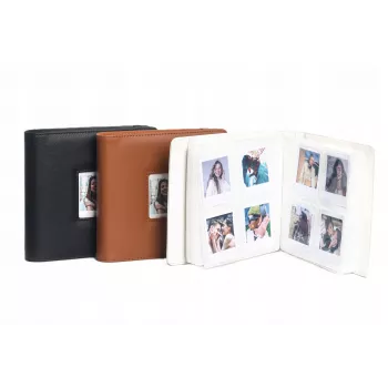 LOVEINSTANT Άλμπουμ φωτογραφιών για Polaroid Go, 36 φύλλα, 288 φωτογραφίες, καφέ δέρμα PU