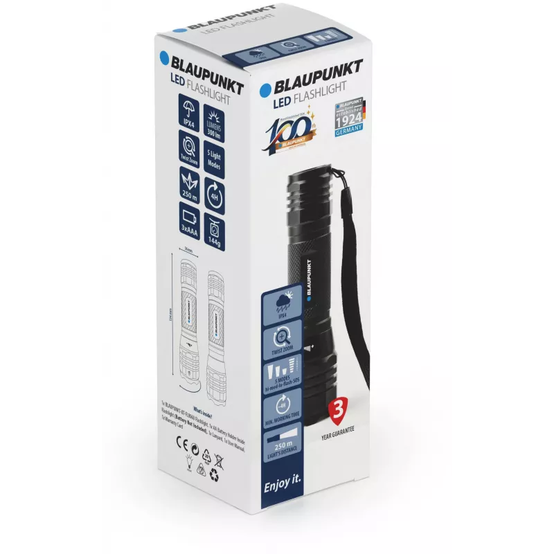 Blaupunkt BT-FL8060 φακός LED με ζουμ, 300 lm (BLAUPUNKTBT-FL8060)