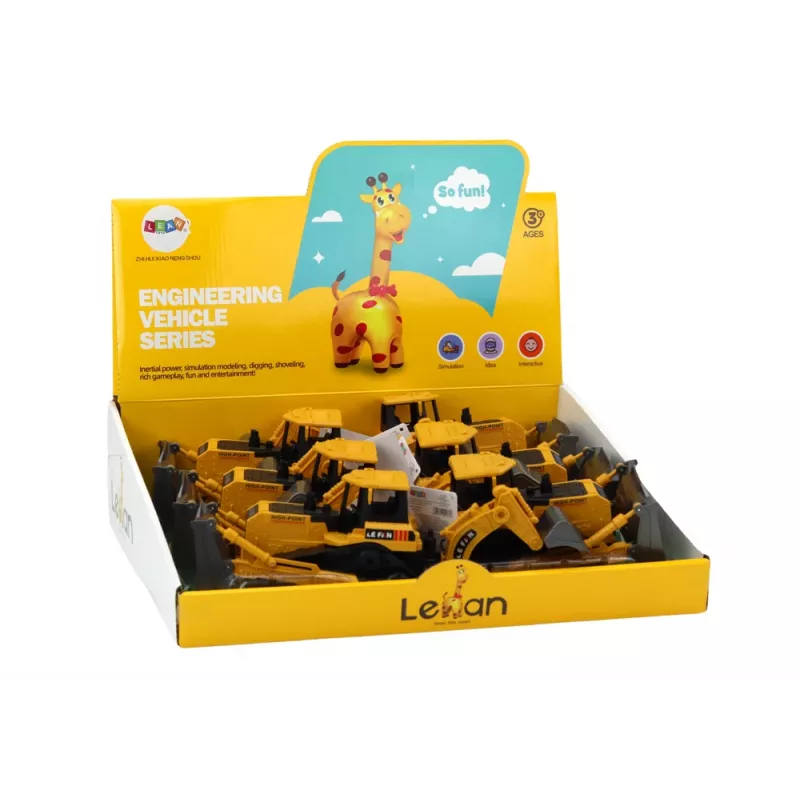 LEAN TOYS Ερπυστριοφόρος Εκσκαφέας Όχημα Κατασκευής με 2 Φτυάρια Κίτρινο