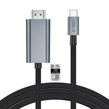 TECH-PROTECT ULTRABOOST Καλώδιο USB-C σε HDMI 2.1 8K 60Hz 200cm Σιδερένιο Γκρι