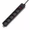 Akyga AK-SP-05A πολύπριζο προστασίας υπέρτασης, 5 x CEE 7/5 (Type E), διακόπτης, 1,8 m, Μαύρο