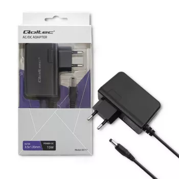 Qoltec 15W 5V 3A AC/DC τροφοδοτικό με βύσμα βαρελιού 3,5x1,35mm