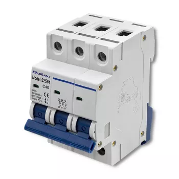 Qoltec 40A 3-πολικός διακόπτης προστασίας γραμμής με χαρακτηριστική C MCB 4,5kA ράγα DIN