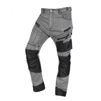 NEO TOOLS Παντελόνι εργασίας denim με ενισχύσεις Oxford, Γκρι, Μέγεθος XXL (81-360-2-XXL)