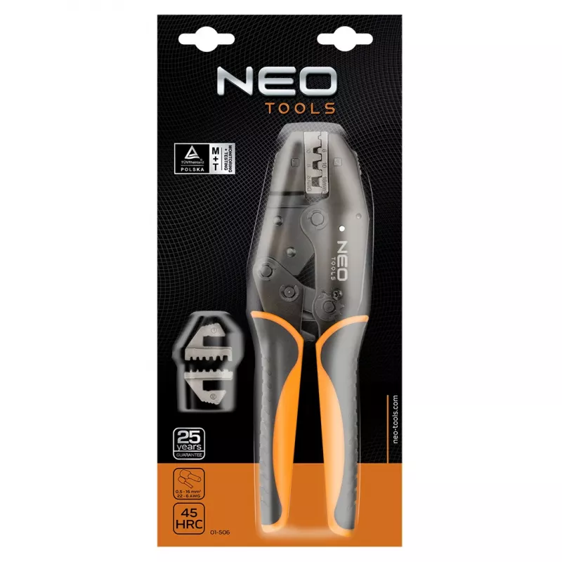 NEO TOOLS Πένσα πρέσας ακροδεκτών 0,5-16 mm² (22-6 AWG)
